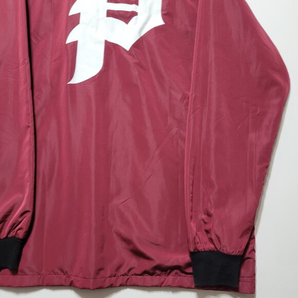 Primitive Men’s XL Bomber Varsity Jacket Maroon Skateboarding Hooded "Big P" - Picture 8 of 11